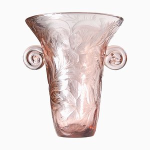 Vase Art Déco en Verre Taillé de Haida, 1940s