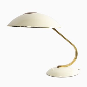 Brass Cream Table Lamp in the Style of Stilnovo, 1960s