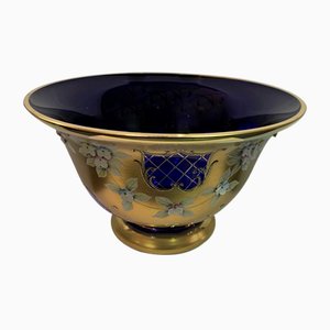 Frutero de cristal de Murano con esmalte y oro, años 70