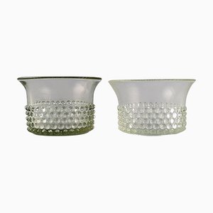 Bowls in Art Glass with Budded Design by Saara Hopea for Nuutajärvi, 1960s, Set of 2