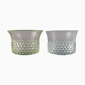 Bowls in Art Glass with Budded Design by Saara Hopea for Nuutajärvi, 1960s, Set of 2