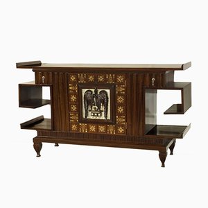 Mahogany Art Deco Carved Sideboard, 1930s