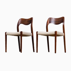 Vintage Rosewood Dining Chairs by Niels Otto Møller for J.L. Møllers, 1950s, Set of 2