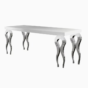 Italienischer Rechteckiger Tisch Silhouette aus Holz und Stahl von VGnewtrend