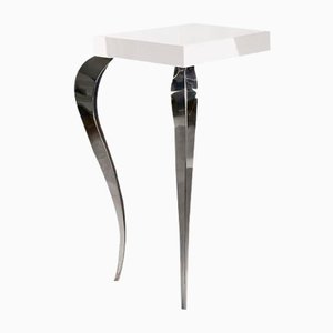 Small Italian High Console Silhouette with 2 Legs in Wood and Steel from VGnewtrend