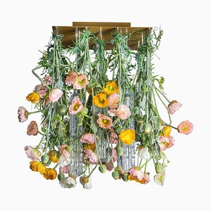 Champagne Murano Glass Square Poppy Flower Power Chandelier from VGnewtrend