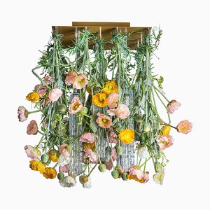 Lampadario Poppy Flower Power in vetro di Murano champagne di VGnewtrend