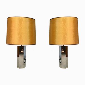 German Sculptural Chromed Table Lamps by Ingo Maurer for Design M, 1960s, Set of 2