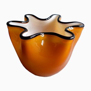 Italian Murano Glass Vase with Wavy Rim, 1950s