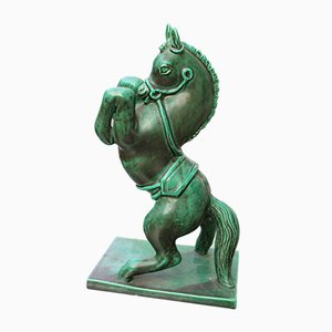 Ceramic Green Horse from Zaccagnini, 1940s