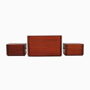Mahogany Chest of Drawers, 1960s, Set of 3