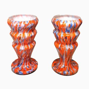 Colored Opaline Glass Vases from Cristallerie de Clichy, 1960s, Set of 2