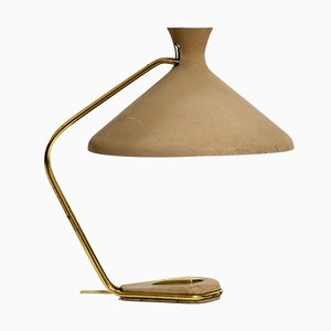 Large Mid-Century Modern German Brass and Metal Table Lamp, 1950s