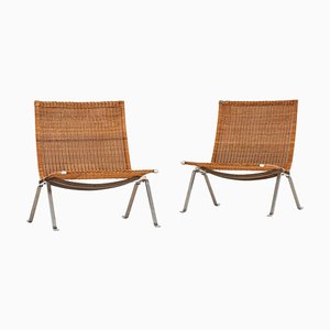 Set of Danish Model PK-22 Easy Chairs by Poul Kjærholm for E. Kold Christensen, 1950s