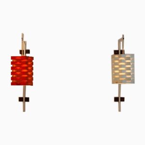 Lámparas de pared Star de palisandro de Esmann & Jensen para Nordisk Solar, años 60. Juego de 2