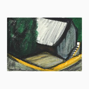 Composition - Original Mixed Media on Cardboard by Sun Jingyuan - 1970s 1970