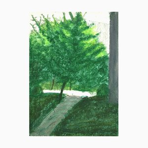 Landscape - Original Mixed Media on Cardboard by Sun Jingyuan - 1970s 1970s