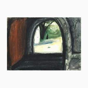 Landscape - Original Mixed Media on Cardboard by Sun Jingyuan - 1970 1970