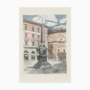 Grabado Original Minerva Square de Giuseppe Malandrino - años 70