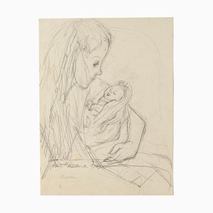 Madam Rundera - Original Pencil on Paper by Jeanne Daour - 1949 1949