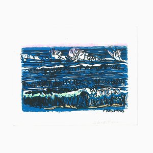 Livio De Morvan, Marine Landscape, Original Screen Print, 20th Century