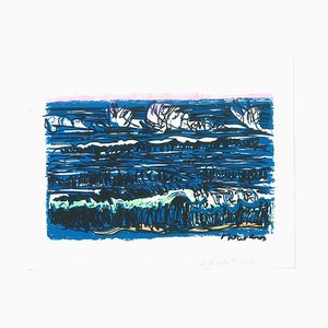 Marine Landscape - Original Screen Print by Livio De Morvan - 20th-Century