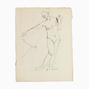 Figure - Original Pen and Pencil by Jeanne Daour - 20th Century 20th Century