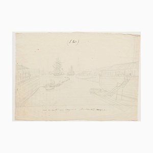 Port - Original Pencil on Paper - 18th Century 18th Century