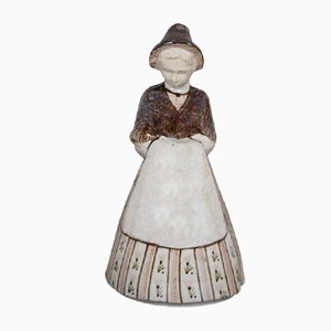 Loza de cerámica modelo Girl 205/5 JC de Gudrun Meedom para Bing & Grondahl, años 60