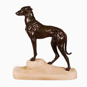 Art Deco Greyhound Sculpture by Jules Edmond Masson for Max Le Verrier, 1930s