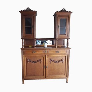 Antique Art Nouveau Oak Cabinet