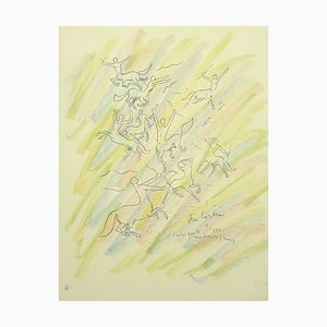 Lithographie Study for the Wall par Jean Cocteau, 1956
