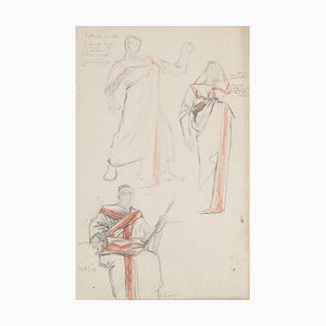 Estudios para disfraces a lápiz y pastel de Georges Antoine Rochegrosse