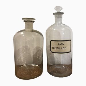 Pharmacy Bottles, 1950s, Set of 2