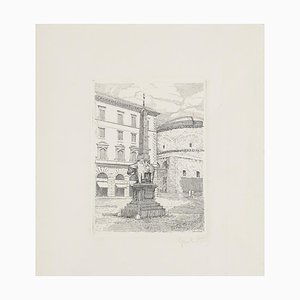 Minerva Square - Original Etching by Giuseppe Malandrino - 1970s 1970s