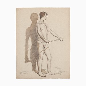 Figur und Schatten - Originaler Bleistift und Aquarell auf Papier - 1933 1933