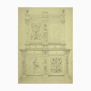 Design of Furniture - Original Pen and Pencil on Paper - 1850 1850