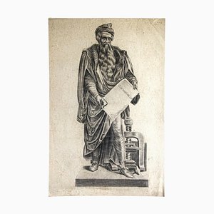 Portrait de Johann Gutenberg - Crayon Original sur Papier - 19ème Siècle 19ème Siècle
