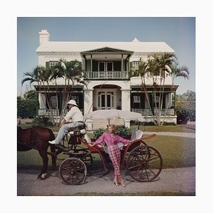 Bermudan Hostess Oversize C Print Framed in Black by Slim Aarons