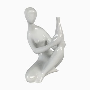 Estatua de porcelana de Jitka Forejtova para Royal Dux, Czechoslovakia, años 60