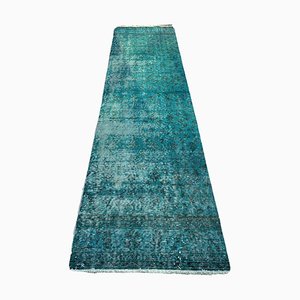 Tapis Runner Narrow en Laine Turquoise, Turquie, 1970s