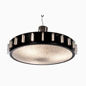 Drum Flush Mount Chandelier in the Style of Stilnovo, Italy, 1950s