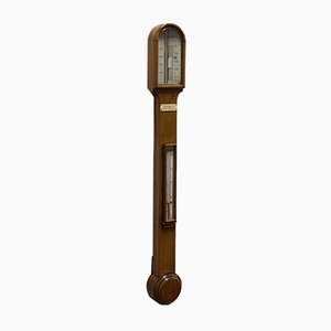 Antiker Stock Barometer aus Walnuss, von Negretti & Zambra, 1900er