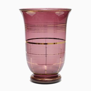 Vase Art Deco en Verre Amethyste de De Rupel Boom, 1930s