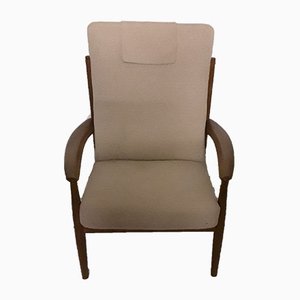 Vintage Danish Teak & Wool Armchair, 1970s