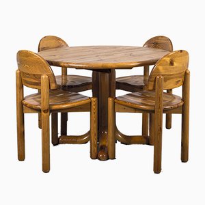 Dining Table & Chairs Set in the Style of Rainer Daumiller, 1970s, Set of 5