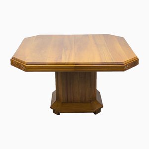 Art Deco Solid Walnut Extendable Dining Table, 1920s