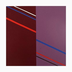 Abstract Composition Oil on Canvas by Lennart Kärrabo, Sweden, 1982