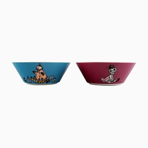 Porcelain Bowls with Motifs from Moomin from Arabia, Finland, Set of 2