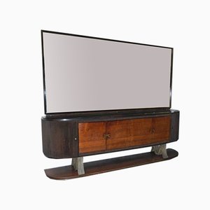 Credenza a sei ante con specchio nello stile di Paolo Buffa, Italia, anni '40, set di 2